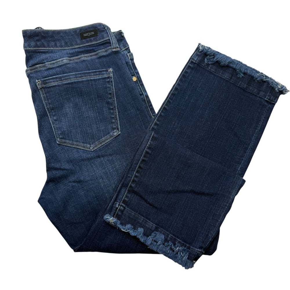 Liverpool The Crop Straight Jeans in Haight Patchwork Distressed Women's 10/30